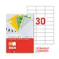 EtiPage 500 - Etiketten 70 x 29,7 mm - rechte hoeken - mat wit papier - permanente kleefstof - 30  stuks/A4 - Doos van 500 A4 - 15000 stuks/doos