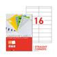 EtiPage 500 - Etiketten 105 x 33,9 mm - Gerade Ecken - Weißes mattes Papier - Permanent klebend -  16 Stück/A4 - Schachtel mit 500 A4 - 8000 Stück/Sc