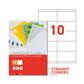 EtiPage 200 - Labels 105 x 57 mm - Straight corners - White matte paper - Permanent adhes. -10 eti q./A4 - Box of 200 A4 - 2000 etiq./box