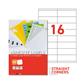 EtiPage 500 - Etiketten 105 x 35 mm - Gerade Ecken - Weißes mattes Papier - Permanent klebend - 16  Stück/A4 - Schachtel mit 500 A4 - 8000 Stück/Scha