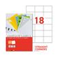 EtiPage 500 - Labels 70 x 49,5 mm - Straight corners - White matte paper - Permanent adhesive - 18  pcs/A4 - Box of 500 A4 - 9000 pcs/box