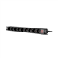 Caymon PSR109FS/B 19'' 1U rackable stekkerdoos - 9 stopcontacten (Type E) voor distributie -  Schakelaar vooraan - 2,5 m kabel - Zwart
