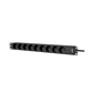 Caymon PSR109F/B 19'' 1U rackable stekkerdoos - 9 stopcontacten (Type E) voor distributie - Zonder  schakelaar - Kabel 2,5 m - Zwart